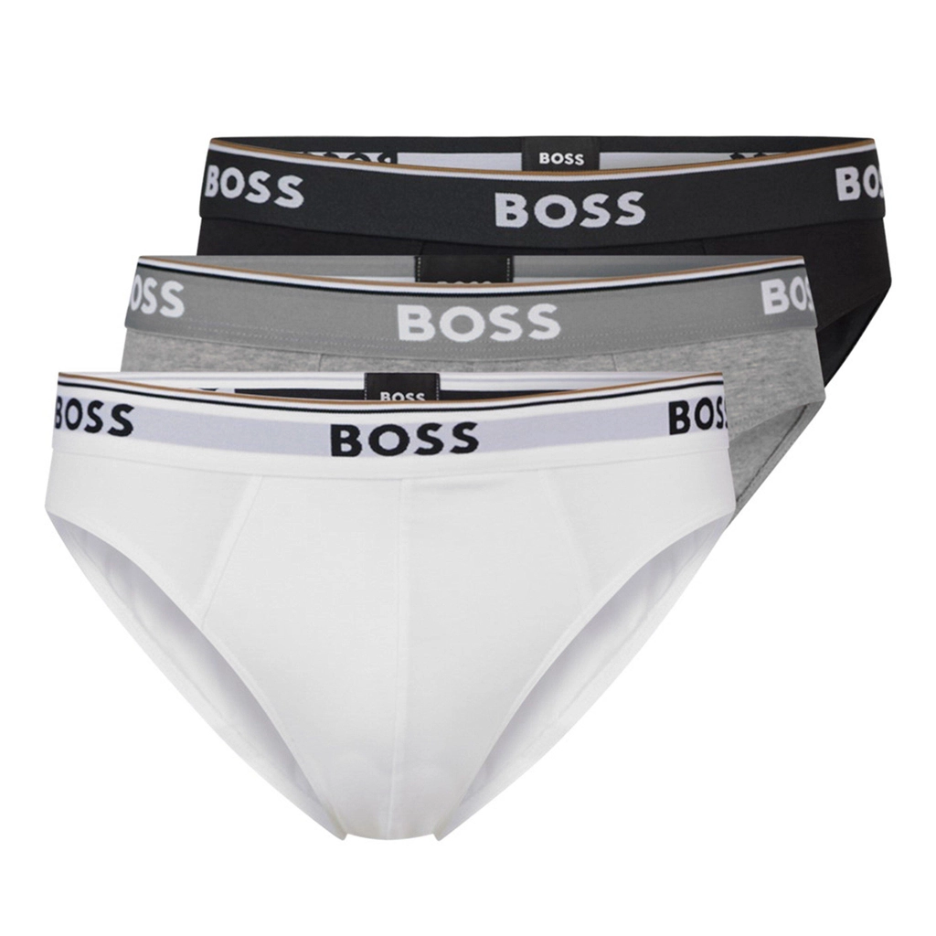 Hugo Boss 3 Pack Cotton Briefs - Blk/Wht/Gry 999